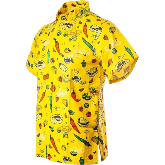 Funny guy creation novalty Mexican Food Print Shirt XL Taco burrito Taco Tuesday - Picture 7 of 8